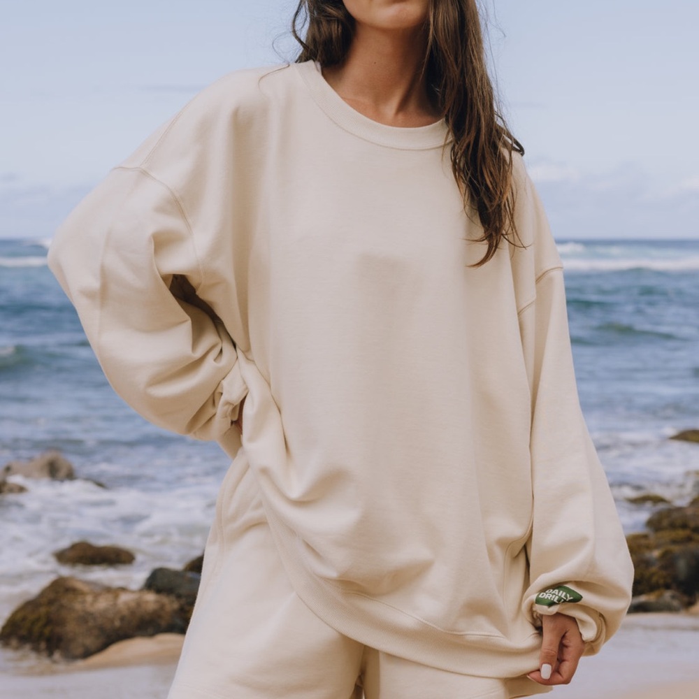Daily Drills unisex oversized crew - sand